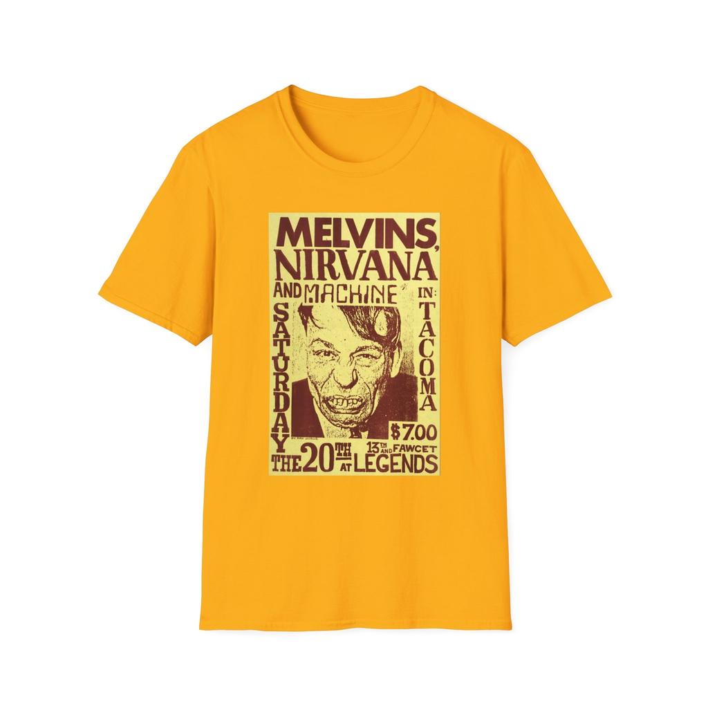 Melvins Nirvana softstyle Футболка 1 20 1990 концертный репринт плаката L 11 ЦВЕТОВ