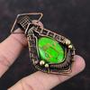 Медный Зеленый Бирюзовый Кулон Медная Проволока Обернутый Кулон Ювелирные Изделия Ручной Работы Подвеска Из Драгоценного Камня Проволочная Обертка Ювелирные Изделия Медные Ювелирные Изделия Подарок Для Женщин