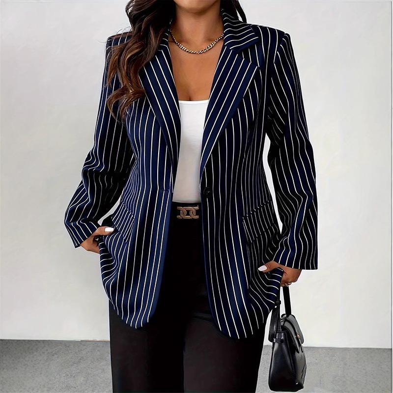 Женский Блейзер Большого Размера S с Длинным Рукавом на Одной Пуговице Business Casual Верхняя Одежда