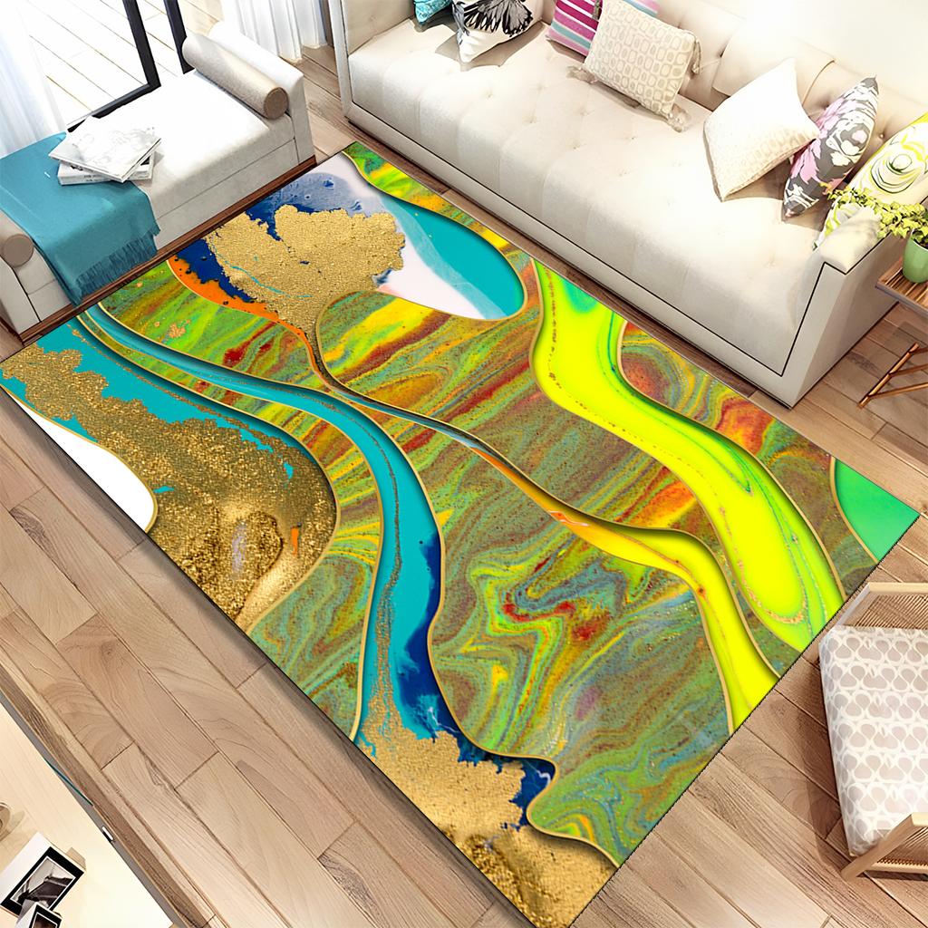Цвет золотого скандинавского мрамора, великолепный коврик, большой ковер, ковер для дома, гостиной, спальни, дивана, коврик для двери, декор, нескользящий напольный коврик