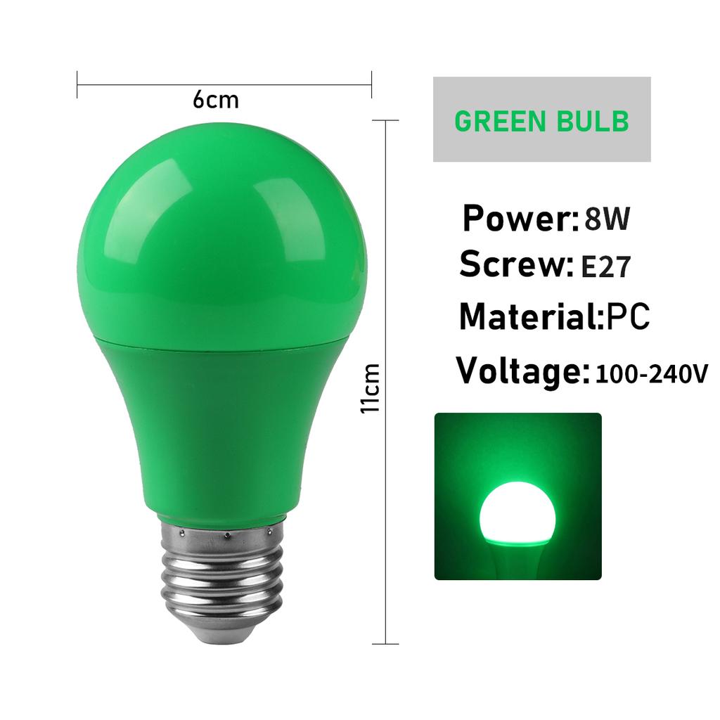 5/8pcs 8Color Festive Bar Atmosphere Color Bulb E27 AC100-240V Party Lighting