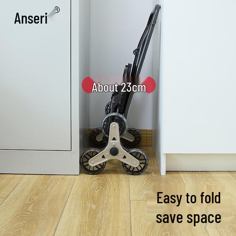Ansell Foldable Stair-Climbing Grocery Cart