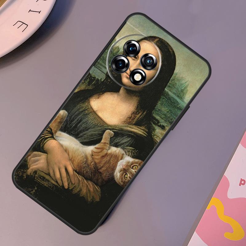 Funny Cat Art Aesthetics Case For OnePlus 12 11 9 10 Pro 9RT 10T 10R 12R OnePlus Nord CE 2 3 Lite 2T N10 N20 Cover