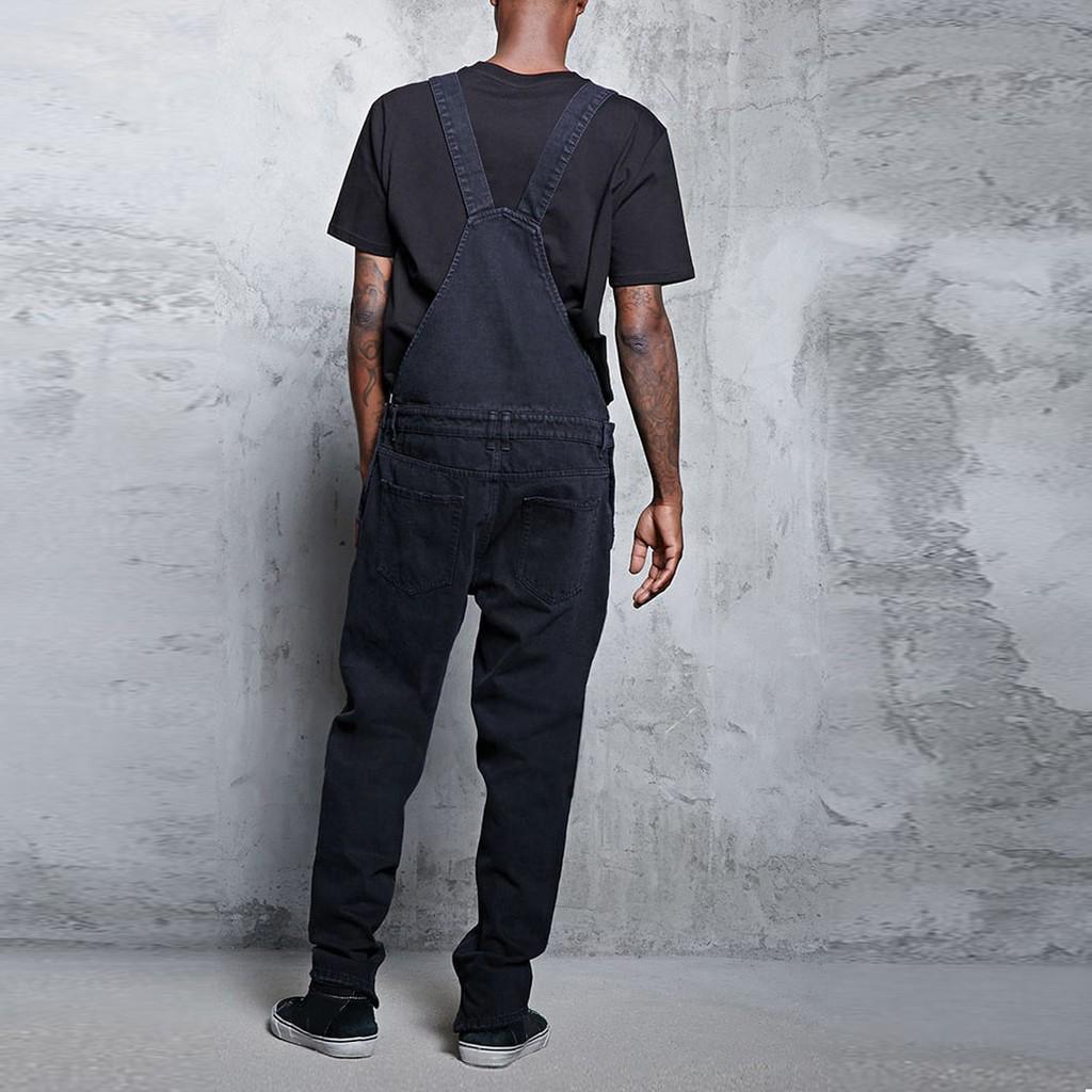 Мужские карманные джинсы Комбинезон Уличная одежда Брюки на подтяжках