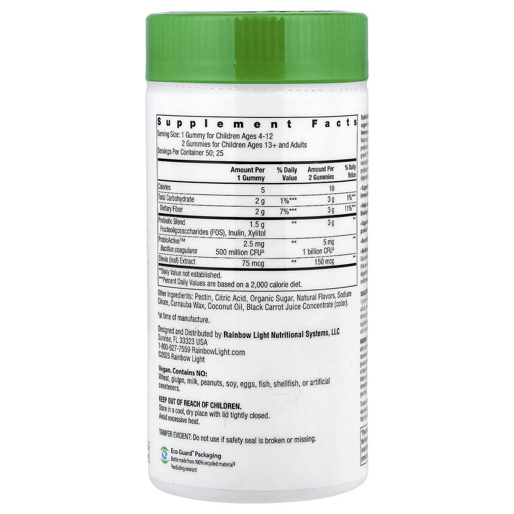 Rainbow Light Пробиотические жевательные конфеты, Вкусные ягоды, 50 жевательных конфет