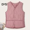 Женский теплый жилет с подкладкой, легкий жилет без рукавов, облегающий жилет, ветрозащитный однобортный однотонный жилет для повседневной носки осенью и зимой
