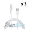 Lot 3 Cables USB Chargeur Blanc compatible iPhone SE Phonillico®
