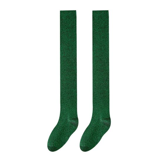 1 пара чулок выше колена, однотонные блестящие носки, дышащие, удобные, эластичные, однотонные зимние носки