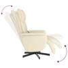 Massage Chair with Footrest Cream Faux Leather