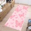 Watercolor Pink Strawberry Star Runner Rug Cute Fruit Print Non Slip Floor Carpet Girls Bedroom Kitchen Sweet Home Decor