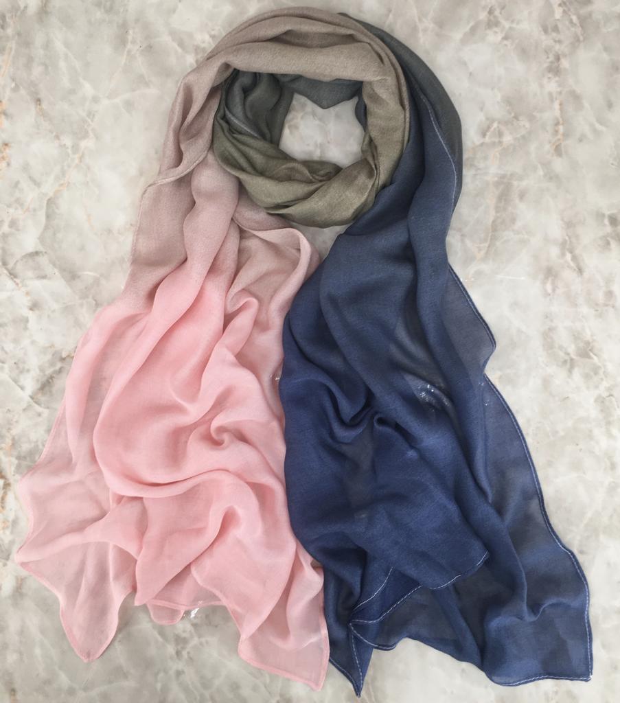 New Bamboo Gradient Modal Scarf Elegant Tie-Dye Muslim Hijab Breathable Sunscreen Headband for Women Summer Lightweight Hijab