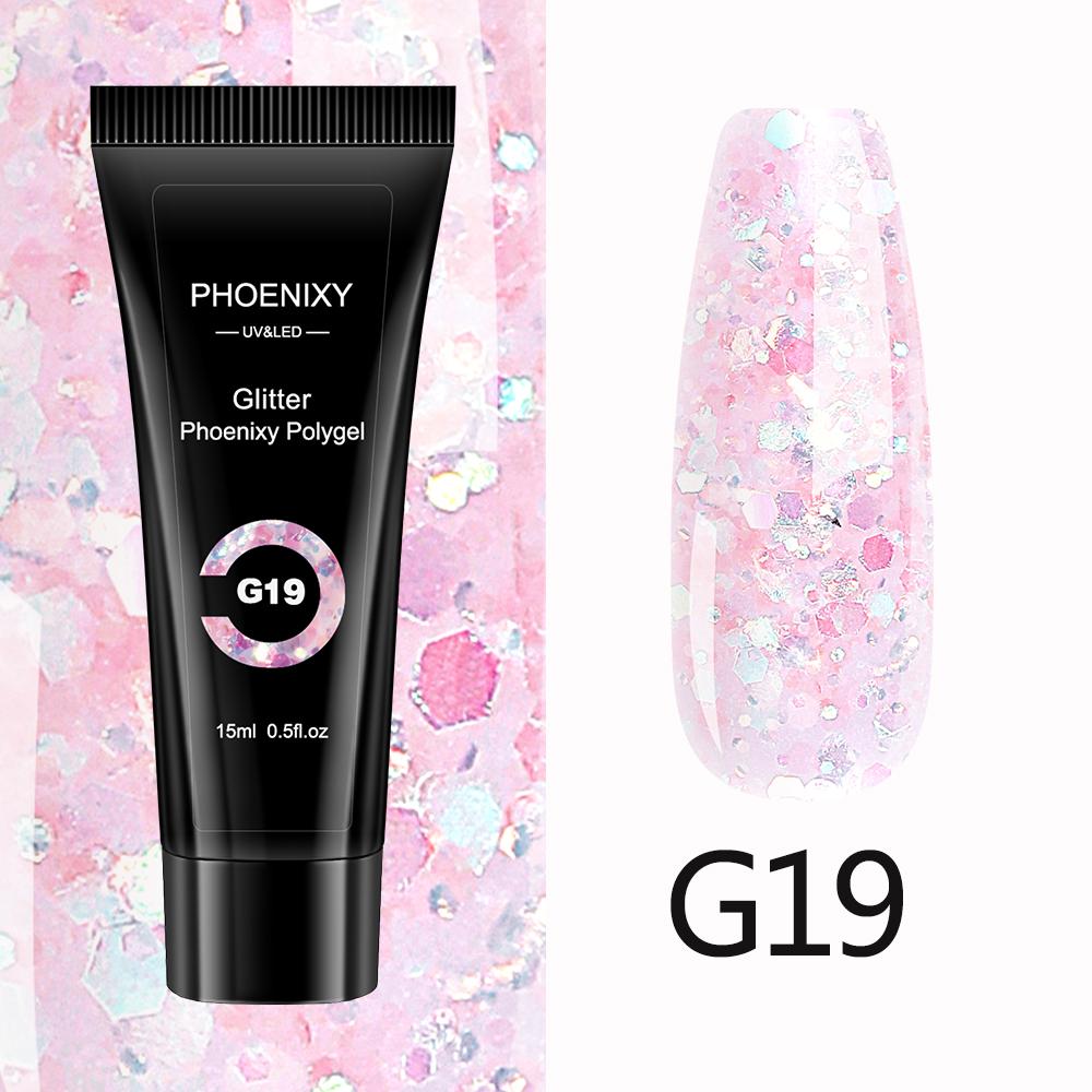 PHOENIXY Gel Nail Extension 15ml Soak Off UV LED Nail Gel For Nail Art Quick Building Colorful Gel Nail Extension Design Manicure