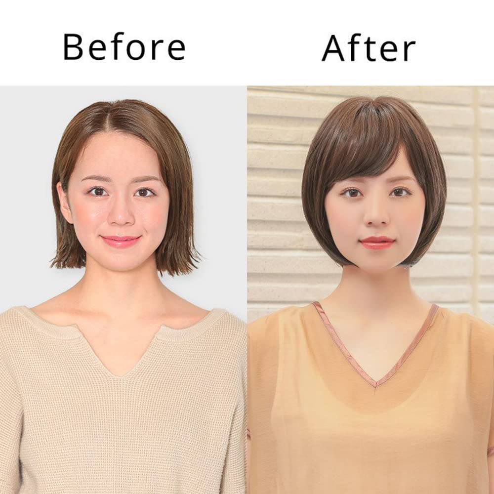 [AQUADOLL] Парик для медицинского использования, шапка, короткий, боб, парик для пижамы, полный парик, для женщин, натуральный парик, термостойкий, с челкой, для химиотерапии,