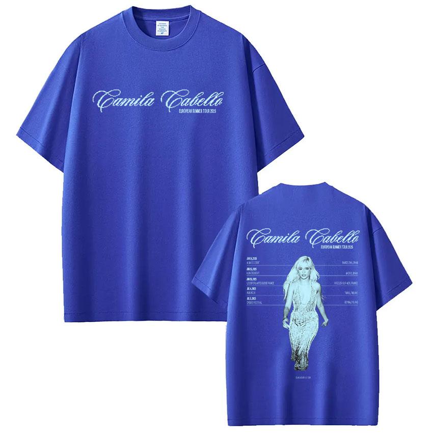 Camila Cabello Tour 2025 Print T Shirts Unisex Women Retro Aesthetic Clothing T-shirt Casual Pure Cotton Oversized Tees Streetwear