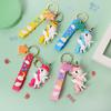 Cute Cartoon Rainbow Horse Keychain Pendant Unicorn Silicone Doll Women's Bag Car Key Chain Ring Decoration Bha-008y