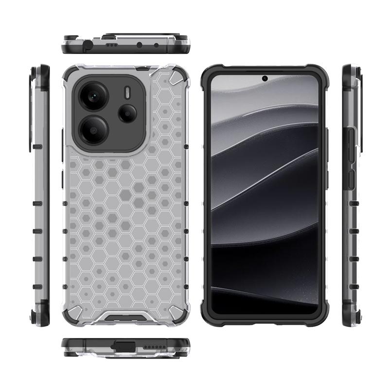 Shockproof Transparent Case For Redmi Note 14 4G Honeycomb Armor Full Back Case Redmi Note 14 4G Case Cover For Redmi Note 14 4G
