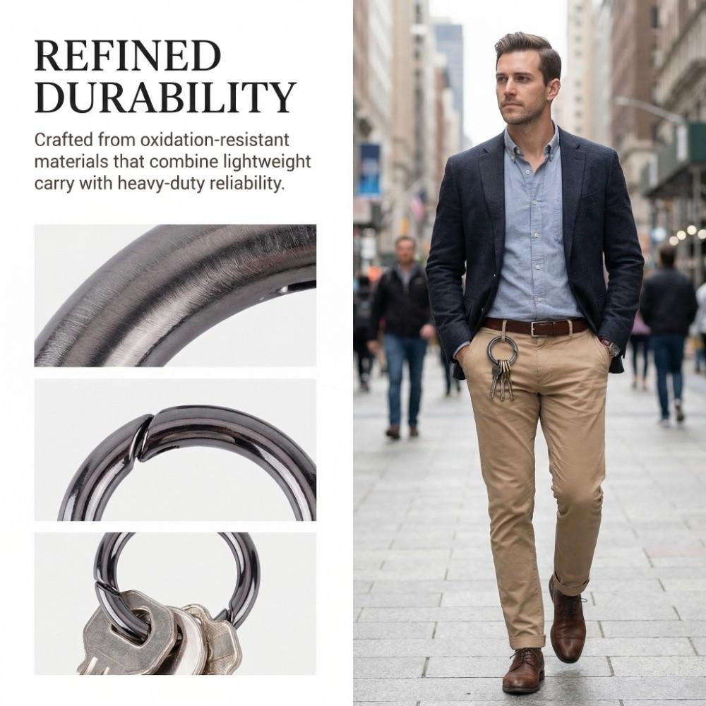 20 Pcs Black Round Carabiner Spring Snap Clips Round Keychain Buckle Carabiners Rings Daily Carry