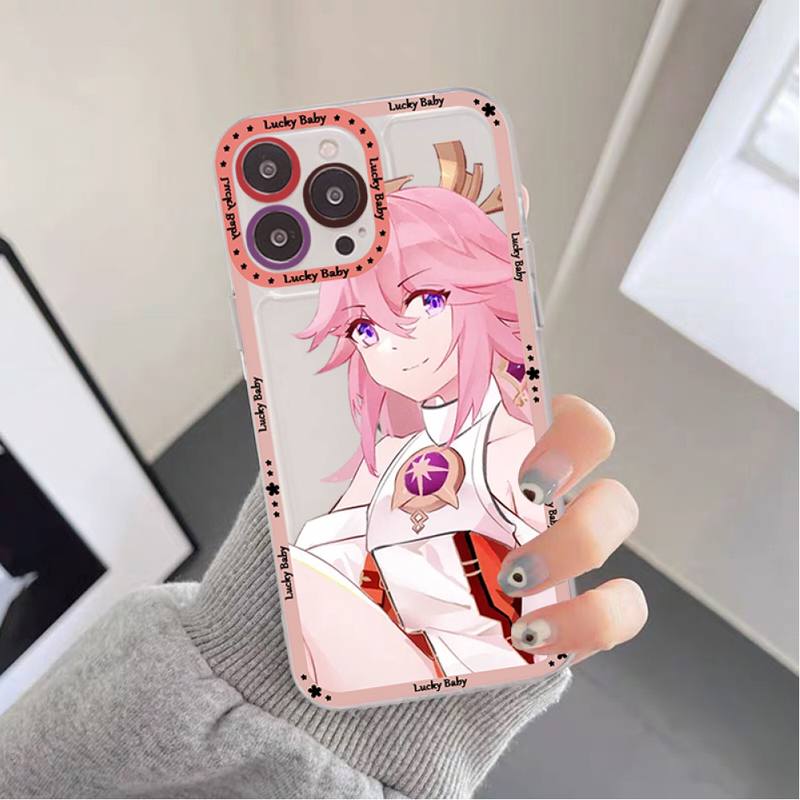 Genshin Impact Yae Miko Phone Case for iPhone 11 12 13 Mini Pro Max 14 Pro Max Case Shell