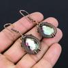 Mystic Topaz Gemstone Jewelry Pure Copper Wire Wrapped Handmade Earring