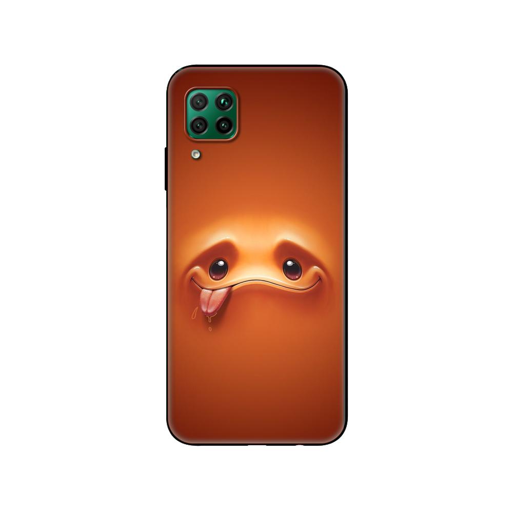 Black Tpu Case For Huawei P30 Lite P30 Pro P40 Case For Huawei P40 LITE E P Smart 2020 Case Cover Funny Face