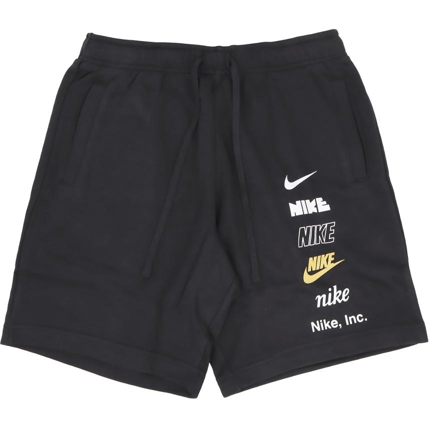 Nike Alphabet Print Drawstring Straight-Leg Shorts Men Bottoms Black FB8831-010