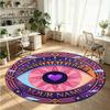 Mandala Ornament (329) Theme Round Crystal Velvet Rug Custom Name Text Personalized Floor Mat Home Decor Non Slip Crystal Carpet