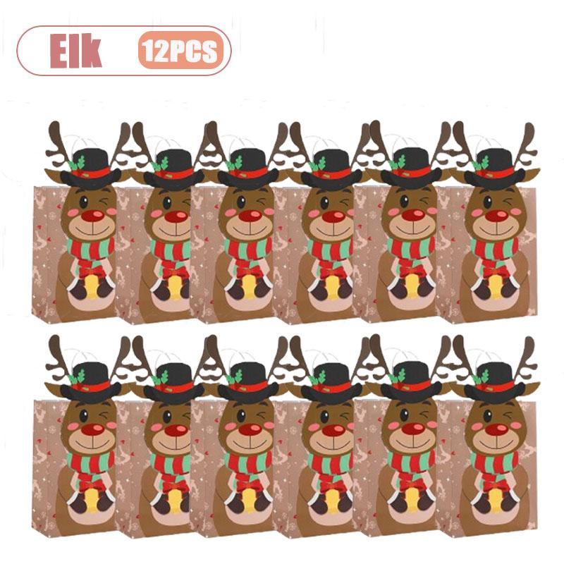Xiaomi 12-48PCS Christmas Gift Bags Santa Claus Tree Pattern Party Treat Candy Goodie for Holiday Celebration Family Kids Friends Fun