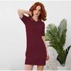 Elegant Women's Short Dress Turn-Down Collar Short Sleeve Zipper Casual Lady Dresses 2025 Spring Summer Fashion Female Dress