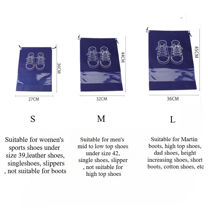 5/10 шт. Мешок для хранения обуви из нетканого материала, мешок для обуви на шнурке, дорожный мешок для хранения, пыленепроницаемый и экологичный мешок