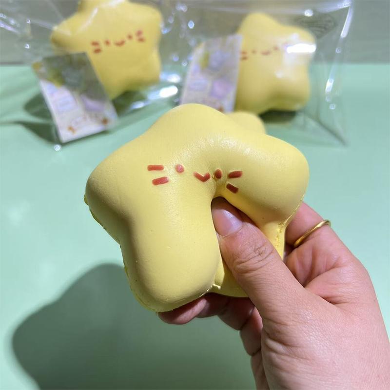 Kawaii Star Squeeze Toy Cute Star Slow Rebound Wet Soft Suction Finger Pinch Decompression Squishy Toy Stress Release Toys