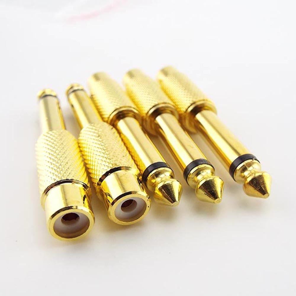 10Pcs Gold-Plated Contacts 1/4" Mono TS Male Connector
