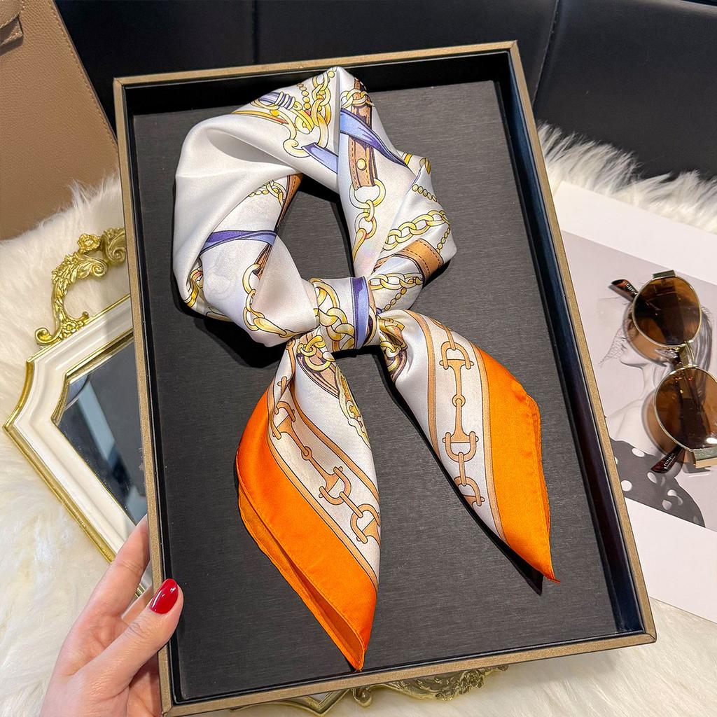 Новый роскошный шелковый платок квадратный шарф для женщин атласный хиджаб модные накидки шейный платок женские повязки для волос лента повязка на голову бандана