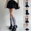 1 Pair Winter Leg Warmers Warm Japanese Style JK Leg Sleeves Strips Stretchy