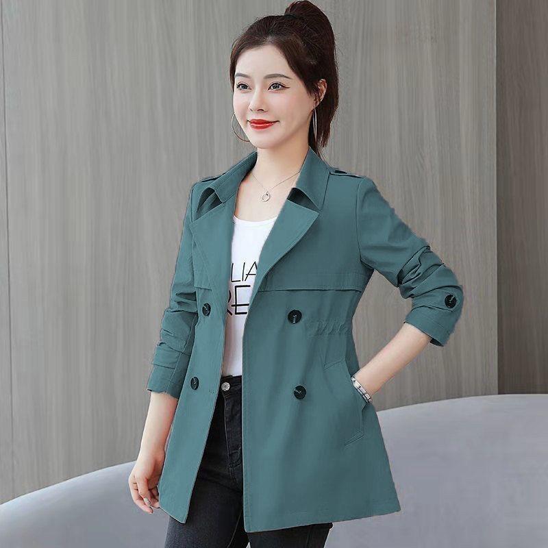 Double Layer Women Windbreaker 2024 New Spring Autumn Short Coat Fashion3XL Stand-up Collar Ladies Jacket Lining