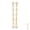 [R5801] - Gold Plated Earrings 'Cléopatra' White Gold - 40x3 Mm (trombone)