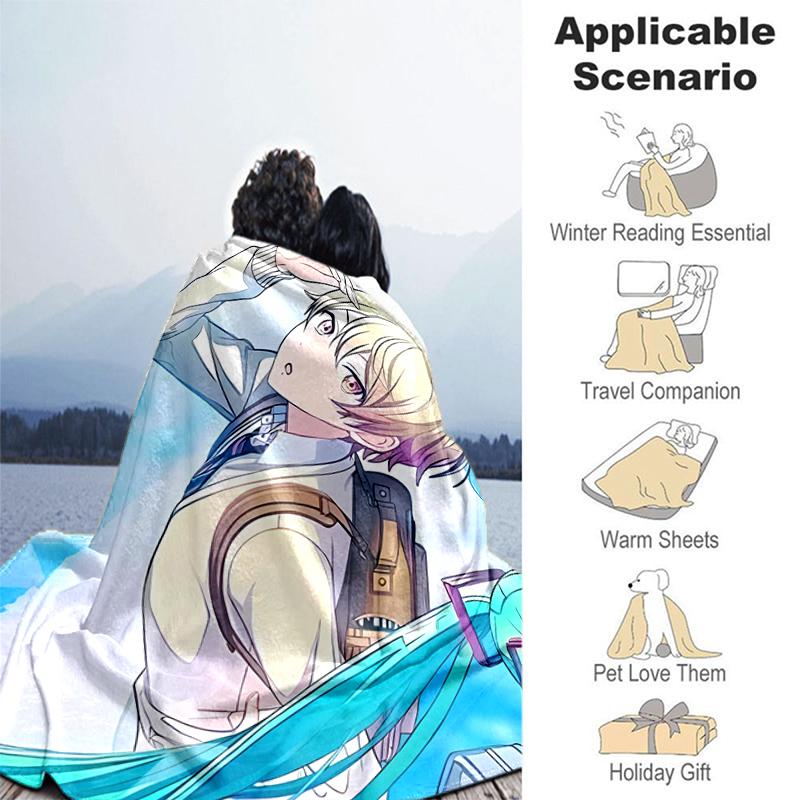 1pc Blanket Tenma Tsukasa Print Design, Lightweight Blanket for Sofa, Bed- Soft &Warm, Gift for All Seasons like Christmas, Halloween