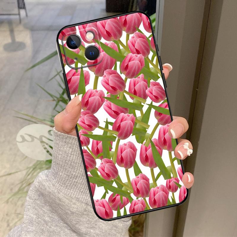 Цветочный весенний чехол с тюльпанами для iPhone 16 Pro Max 15 14 12 11 13 17 Pro Max Plus 12 13 Mini 16e 17 Air Задняя крышка