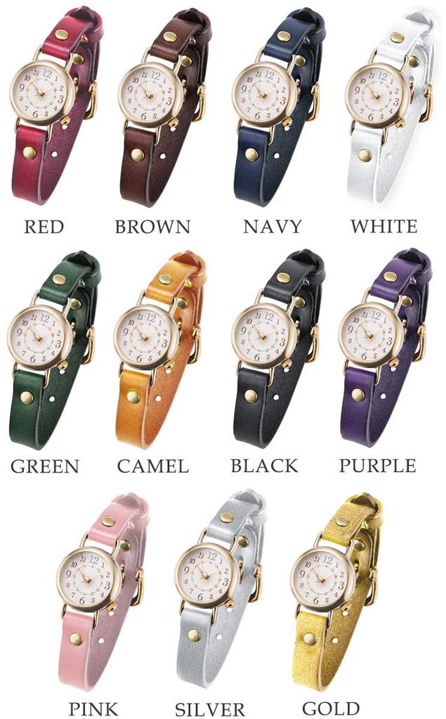 Часы Rebic японского производства кварцевые на батарейках с кожаным ремешком коричневого и золотого цвета для женщин (зеленый)