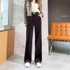 Autumn Winter 2022 New Fashion Plush Women's Pants Thickened Corduroy Casual High Waist Loose Wide Leg Vintage Length Trousers