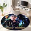 French legendary rock singer and actor Johnny Hallyday Round Carpet Soft Home Decoration Corridor Table and Chair Anti slip Outdoor Floor Mat rug H19