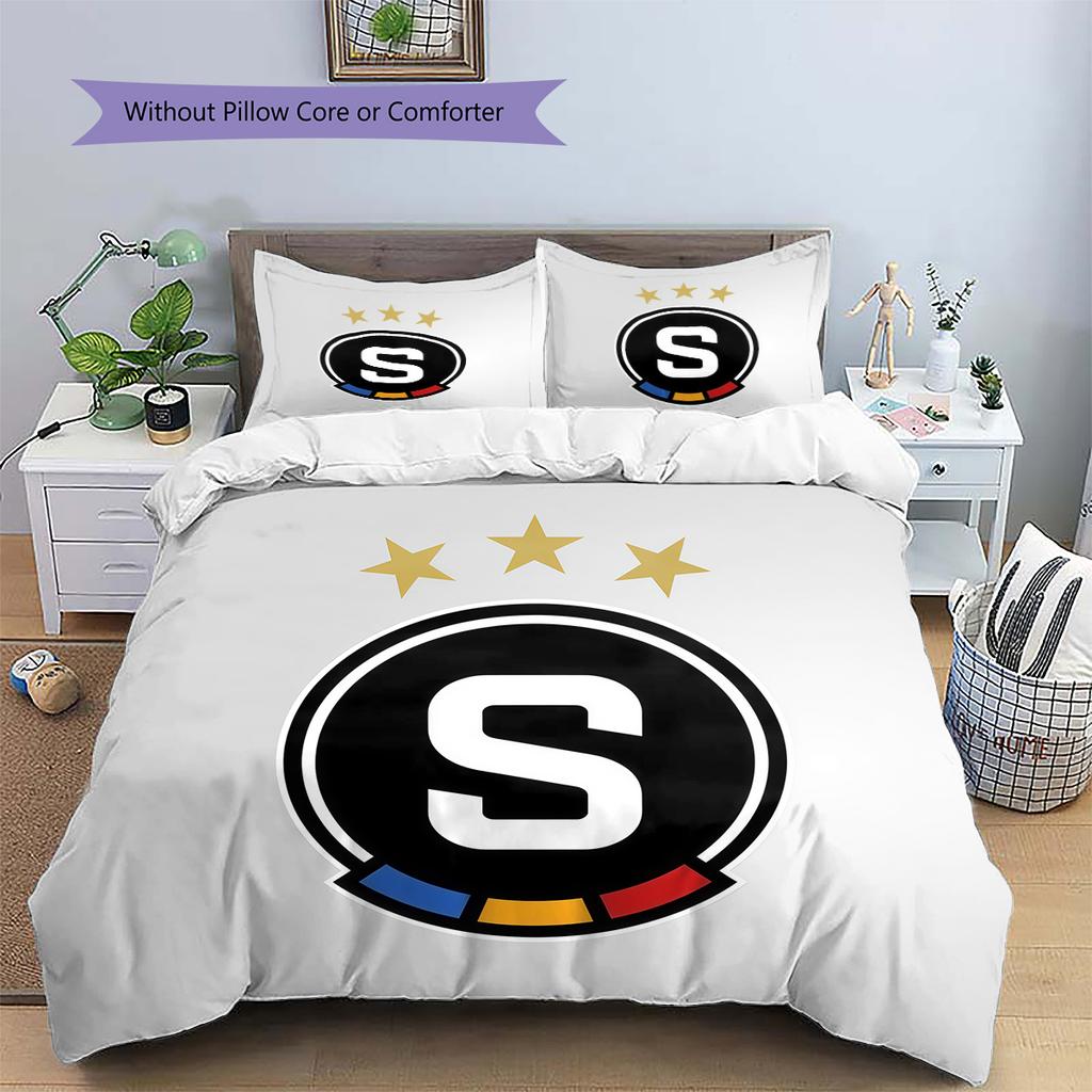 AC Sparta Praha Pattern Bedding Quilt Set Home Decoration Gift (1 * duvet cover + 2 * pillowcase without core)