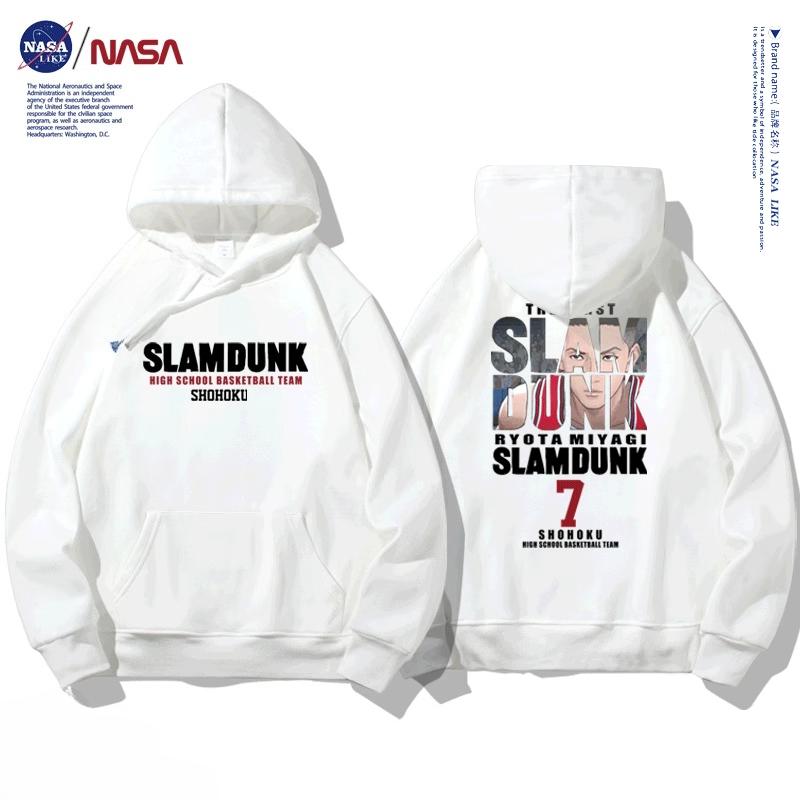 НАСА совместный осенне-зимний мультяшный принт «Слэм-данк» студенческая толстовка с капюшоном для мужчин и женщин, пуловер с длинным рукавом на флисе