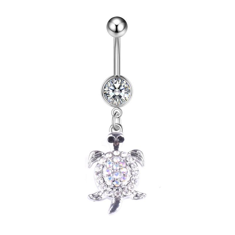 Модный кошачий пупок из нержавеющей стали, индивидуальный тренд, прокол животного, декоративная лягушка, инкрустация бриллиантами, украшение для пупка