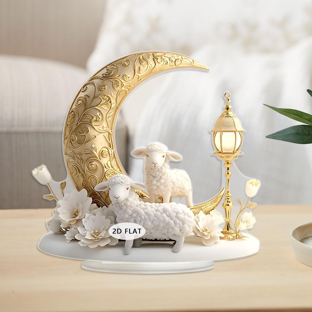 1 шт. Настольное украшение в форме месяца Спящий барашек Декор для дома Подарок для девочек - Милый ночной декор для спальни