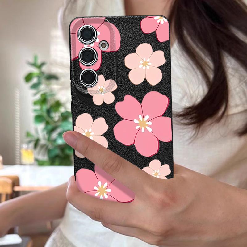 Чехол со свежим дизайном «Цветущая вишня» для Samsung Galaxy A57 A37 A17 A56 A36 A26 A16 A55 A35 A25 A15 A54 5G S21 FE S22 S23 S24 Plus S25 Edge S26 Ultra