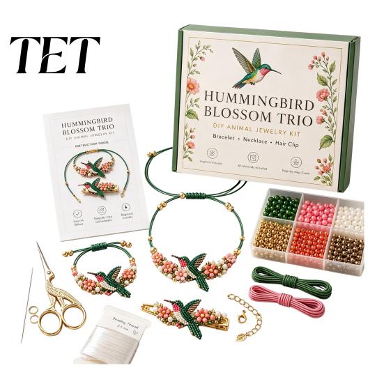 Relaxing Art Projects for Home DIY Beaded Bracelet Making Kit, 3D Animals Beads Craft Starter Set Bead Kits Adults with Charms, Beadwork Jewelry