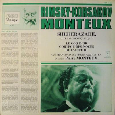 Грампластинка НИКОЛАЙ РИМСКИЙ-КОРСАКОВ, ПЬЕР МОН - Шехеразада, Симфоническая сюита соч.  GM43361 RCA Victrola Франция Классическая Б/У