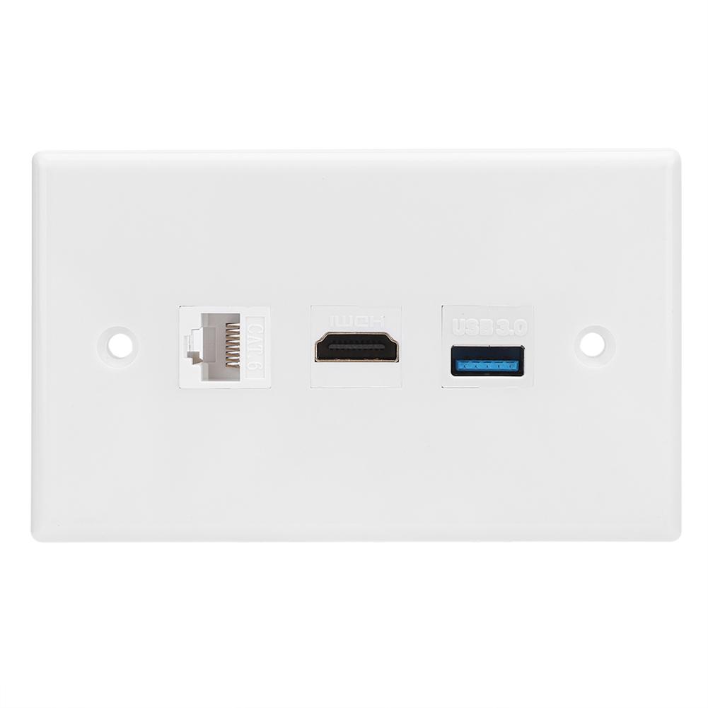 Бытовая панель интерфейса CAT6 HDMI USB3.0 с зажимом на настенной пластине, стандарт США