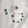 Emerald Jewelry Set: Sterling Silver Bracelet, Ring & Earrings - May Birthstone