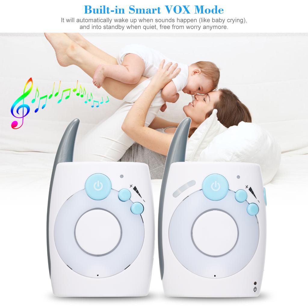 Portable 2.4GHz Wireless Digital Audio Baby Monitor Two Way Talk Crystal Clear Baby Cry Detector